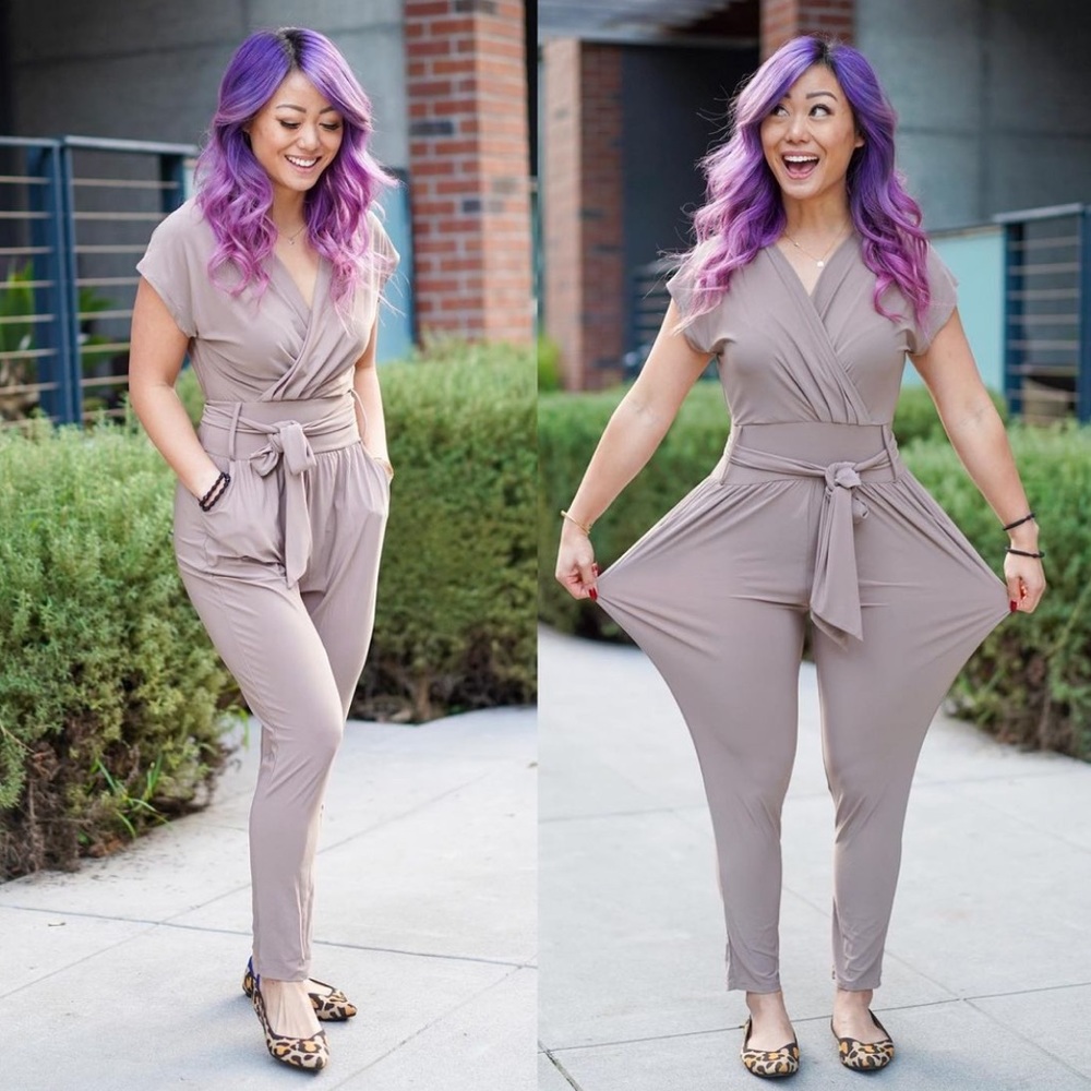 Stretchy Taupe Maxi Jumpsuit with Pockets